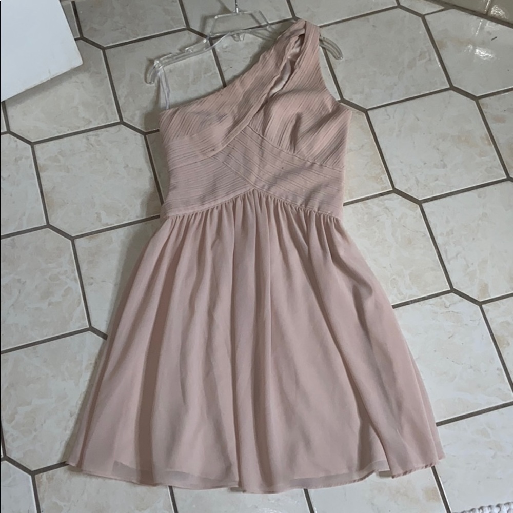 Minuet peach one shoulder sleeve dress